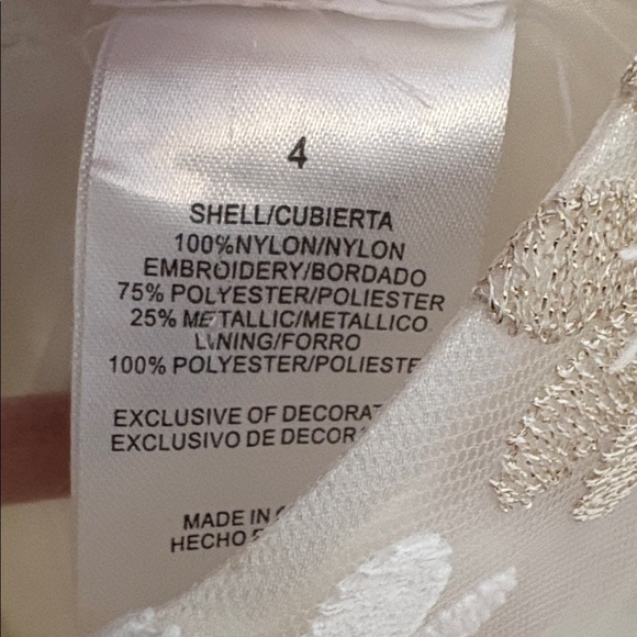 Nanette Kids Ivory and Gold Floral Kids Dress-size 4t - Picture 6 of 8